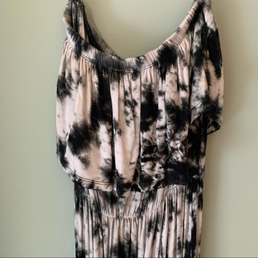 Love Culture Black and White Tye Dye Strapless Maxi Dress. Size small. - Picture 2 of 5